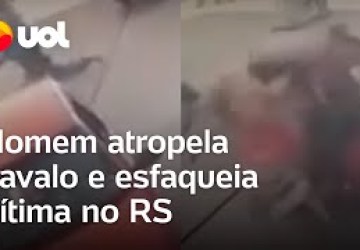 Homem atropela cavalo e usa facão em tentativa de homicídio no RS; vídeo