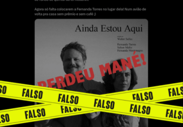 É falso que "Ainda estou aqui" recebeu recursos públicos via Lei Rouanet